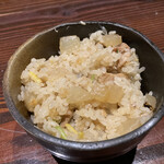 いかの墨 - 寒鰤大根の銅鍋御飯