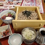 サガミ - ざるそば(2段)とまぐろ山かけミニ丼（1490円）