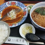 Soba Doko Ro Takinoya - さばみそ煮定食 温かけそば 780円