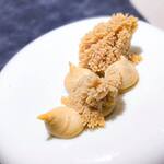 コミナセマコ - ・栗きんとん マロンクリーム 裏ごした栗 和栗のパウダー  和栗だけど色が茶色いけん、渋皮使ってるから香りがすんごい♡