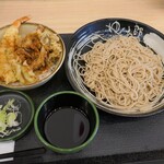 ゆで太郎 - ミニ海老舞茸天丼セット