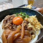 讃岐うどん田 - うどん 牛肉玉子 810円﻿