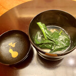 季節料理　なかしま - 牡蠣とほうれん草