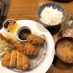 Tonkatsu Izakaya Arupiji - 牡蠣ミックス定食