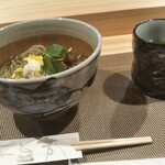 寿し芳 - 青さ蕎麦。