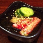 興 - 蟹身入りもずく酢（先付）･･･仮名