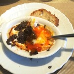 La Brianza - トリュフグラタンピエモンテ風黒トリュフ。ついているラスクに乗せていただくように、今回はチーズトッピングのフォカッチャにも乗せて楽しみました～ まだまだ飽きないわ～＼(^-^)／幸せおいしい♡