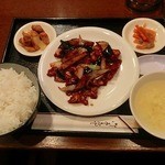 華園 - 豚肉と茄子の甘味噌炒め