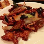 華園 - 豚肉と茄子の甘味噌炒めのアップ
