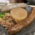 博多串焼 くしまろ 草津店 - おでん(大根¥150・牛すじ¥180・こんにゃく¥110・近江牛ウインナー¥480)