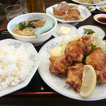 錦 - 唐揚げ定食＋ミニラーメン