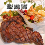 Surf & Turf Platter ~ Ribeye Steak 300g & Garlic Shrimp