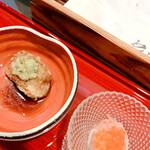 天ぷら酒房 西むら - フォワグラ照り山葵　なますいくら