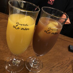 Dining ＆ Bar Le creer - 赤い※マーク付　激安メニューは1ドリンクオーダー必須ファジーネーブルとカシスオレンジ　各450円税込
