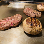 厚切りステーキと超粗挽きハンバーグ たわらや - ステーキとハンバーグ(2人前)