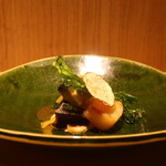 RISTORANTE IL NODO - 小坪漁港・かず丸さんのアワビ・肝 渡辺農園の鎌倉大根 小坪のカラスミ