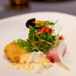 プレゼンテ スギ - 2020.12 Sugi畑をお皿に乗せて（ガストロバックした野菜やマルトセックしたレモンオリーブオイルのサラダ）