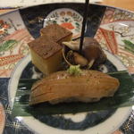 日本料理 たかむら - 2012/08　バイガイ、カステラ、きすの握り