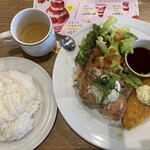 COCO'S - 鬼おろしチキンステーキと白身魚フライランチ759円税込