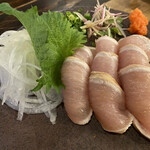 炭焼呑処 うまとら - 但馬地鶏ムネタタキ造り　