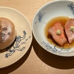 鮨 あい澤 - あん肝最中＆あん肝煮物