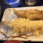 丸亀製麺 - かしわと海老の天ぷら