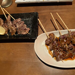 なべ家 - ハツ(たれ、塩)3本450円