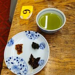 千本屋 - 漬物三種、試食でいただきました～。