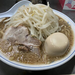 らーめん安 - ランチラーメン麺200g600円+煮卵100円