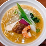あおぎり - 南蛮えび潮白湯麺@1000
