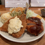 キッチン 高山 - アジフライ チキンカツ