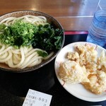 こがね製麺所 - かけうどん中￥510＋天ぷら二個￥300