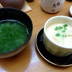 笠間　魚福 - 茶碗蒸しと味噌汁