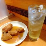 博多のおでん - 餃子巻き&筍&ハイボール