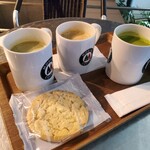 ＭＯＲＩＶＡ ＣＯＦＦＥＥ - 抹茶ラテは甘かった(ToT)　クッキーは、意外にもしっとりしてて美味しかったです。