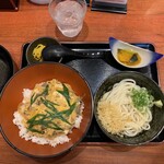 手打ちうどん錦 - 牛とじカツ丼定食