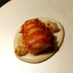 祇園 呂色 - 伊勢海老　カリフラワーのピュレ　エスドラゴンとミント　柑橘のビネガー