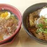 無添くら寿司 - 牛カルビ丼＆追いかつお醬油ラーメン