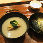 愚直に - 牛蒡のみぞれ椀　海老芋　辛子