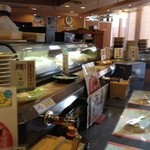 大江戸 池袋東武店 - 17:00頃は皿が回っていないんですね。