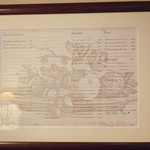 ラ・ボッテガ・ゴローザ - 壁にあったメニュー　高いと思ったら単位はリラ…シェフが修行なさったお店のメニューだそうです