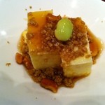 渋谷　あわじや - お通し（もろこし豆腐）