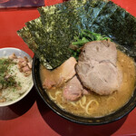 ラーメン 厚木家 - 【2021.1.13】中盛チャーシューメン1000円+のり100円+特上チャーシュー200円+チャーシューまぶしご飯150円