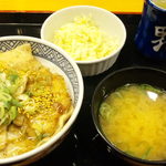 吉野家 - 焼味ねぎ塩豚丼並390円 コールスローセット110円