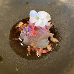 GEJO - 料理写真:クエと鰤のしゃぶしゃぶ　紅芯大根とポン酢かけ