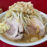 ラーメン二郎 - 【再訪】ラーメン(ニンニク,アブラ,カラメ)