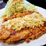 鳥心 - 酢だれ定食950円