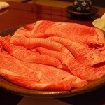 すき焼きコース（松）の肉2人前