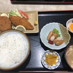 ときわ - 牛肉コロッケ　ミニメンチ定食