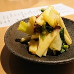 Washoku Hourai - ウドとタコのてっぱい、ウドとタコに定番のわけぎを白味噌と酢のぬたで和えて